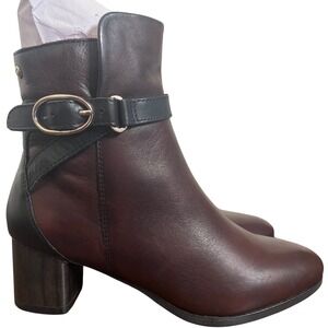 Pikolinos Women‎ Calafat Leather Ankle Boots size 36 Burgundy Block Heel Career